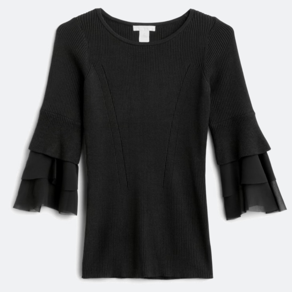 Like new! Ethelda Ruffle Bell Sleeve Sweater